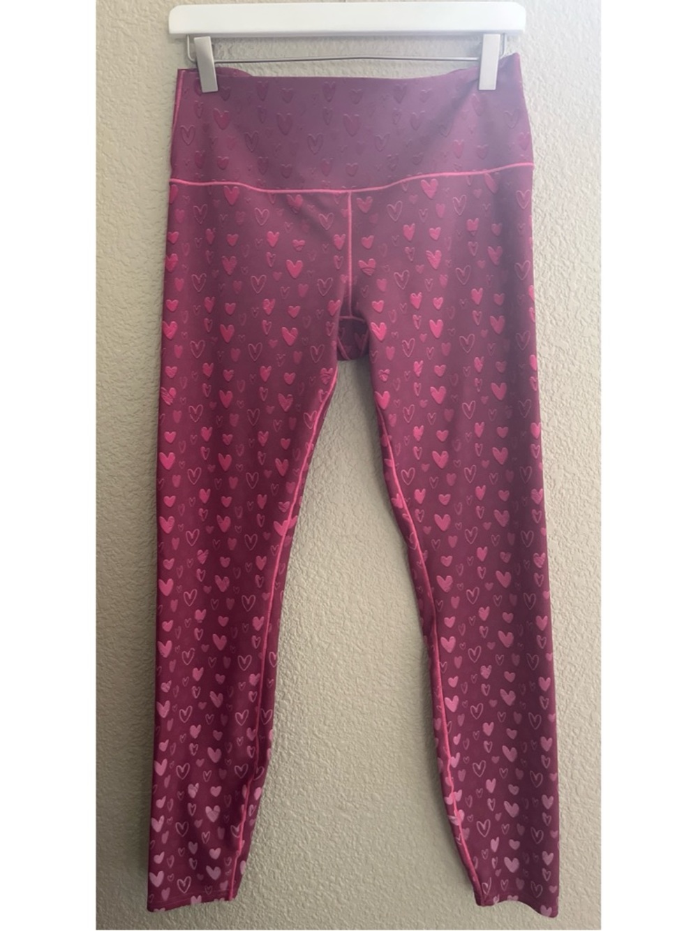 Colorado Threads Pink Heart Print Leggings Women’s Size XL